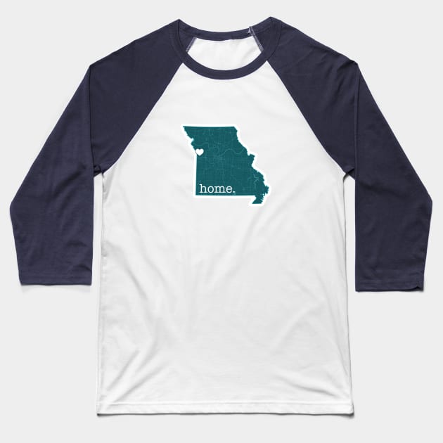 Kansas City Home Map Art Baseball T-Shirt by sentinelsupplyco